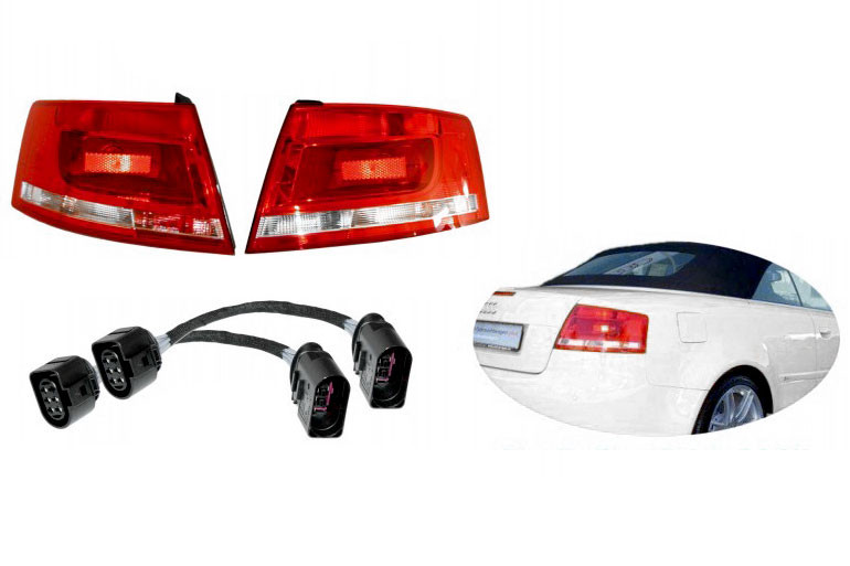 Original Kufatec SET Facelift Rückleuchten LED Adapter für Audi A4 8H Cabrio von Kufatec