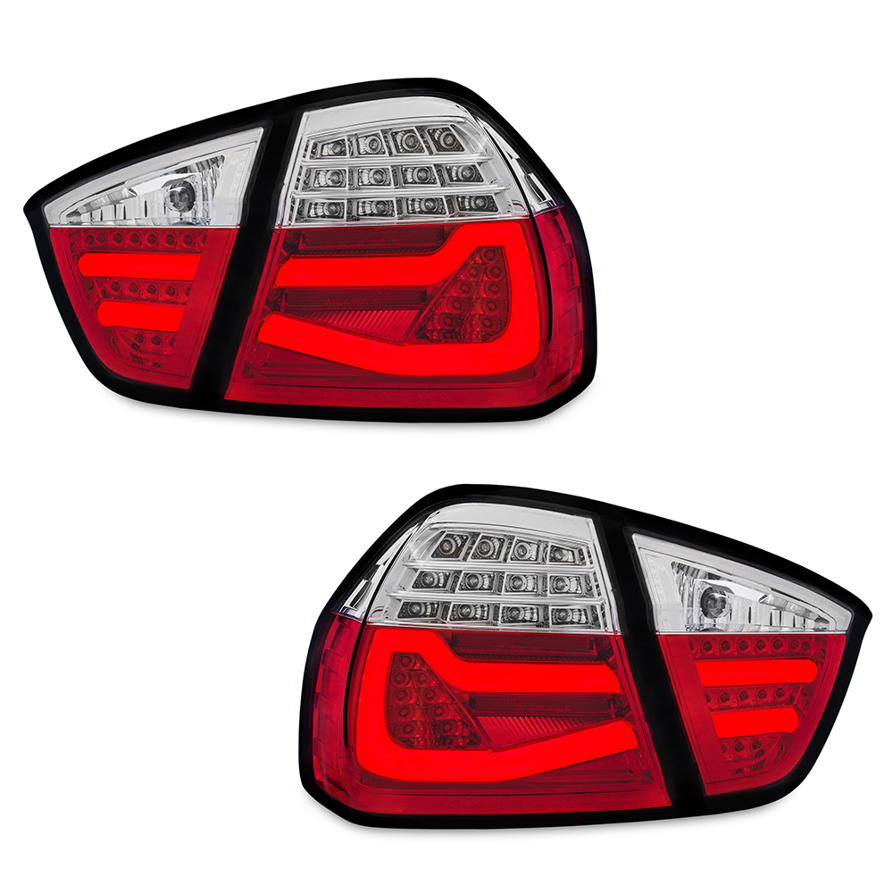 Original LED Lightbar Rückleuchten Rot Klarglas für BMW 3er E90 ab 2004-2008 von Tuning Fanatics