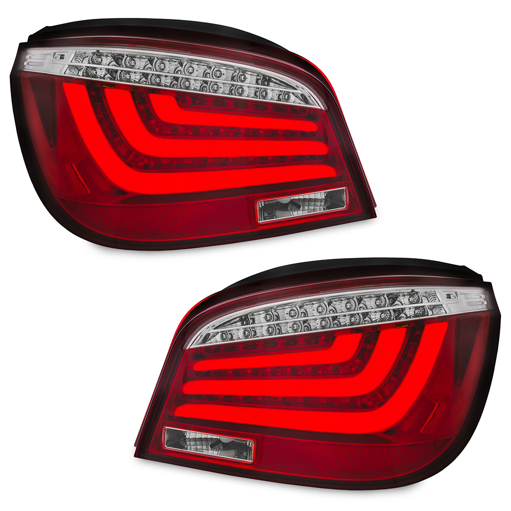 Original LED Lightbar Rückleuchten Rot Klarglas für BMW E60 ab 2003-2007 von Tuning Fanatics