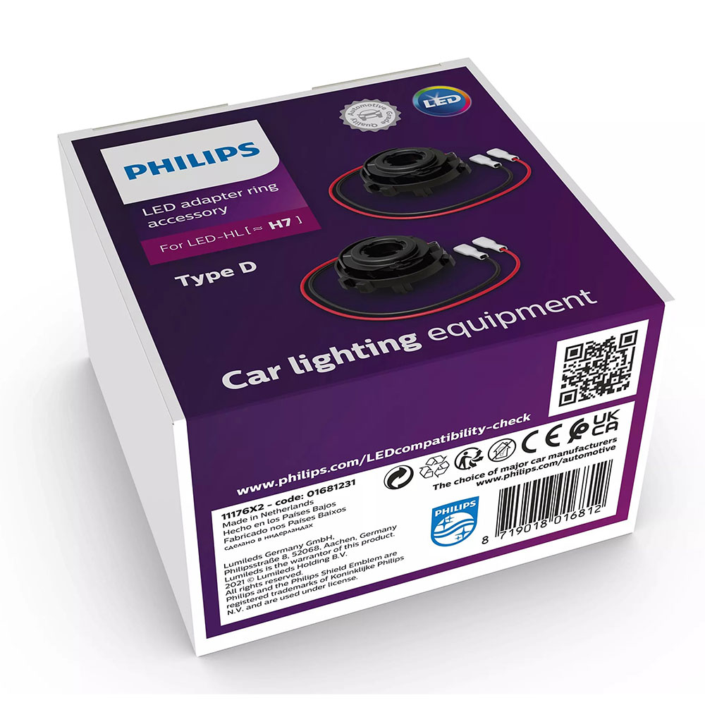 Original Philips Adapter Ringe Typ D für Ultinon Pro6000 H7 LED 11972X2 LED mit Straßenzulassung 12V +230% Birne Lampe von JOM Car Parts & Car Hifi GmbH