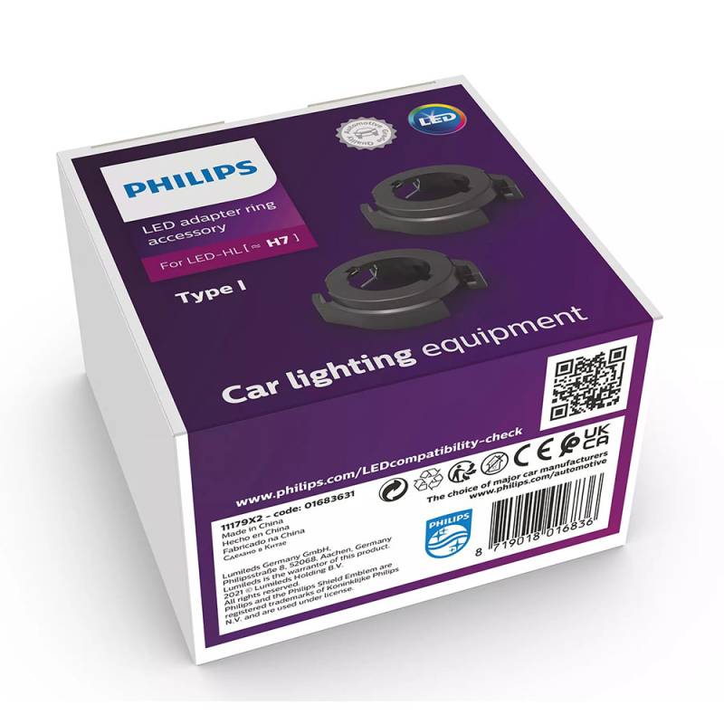 Original Philips Adapter Ringe Typ I für Ultinon Pro6000 H7 LED 11972X2 LED mit Straßenzulassung 12V +230% Birne Lampe von JOM Car Parts & Car Hifi GmbH