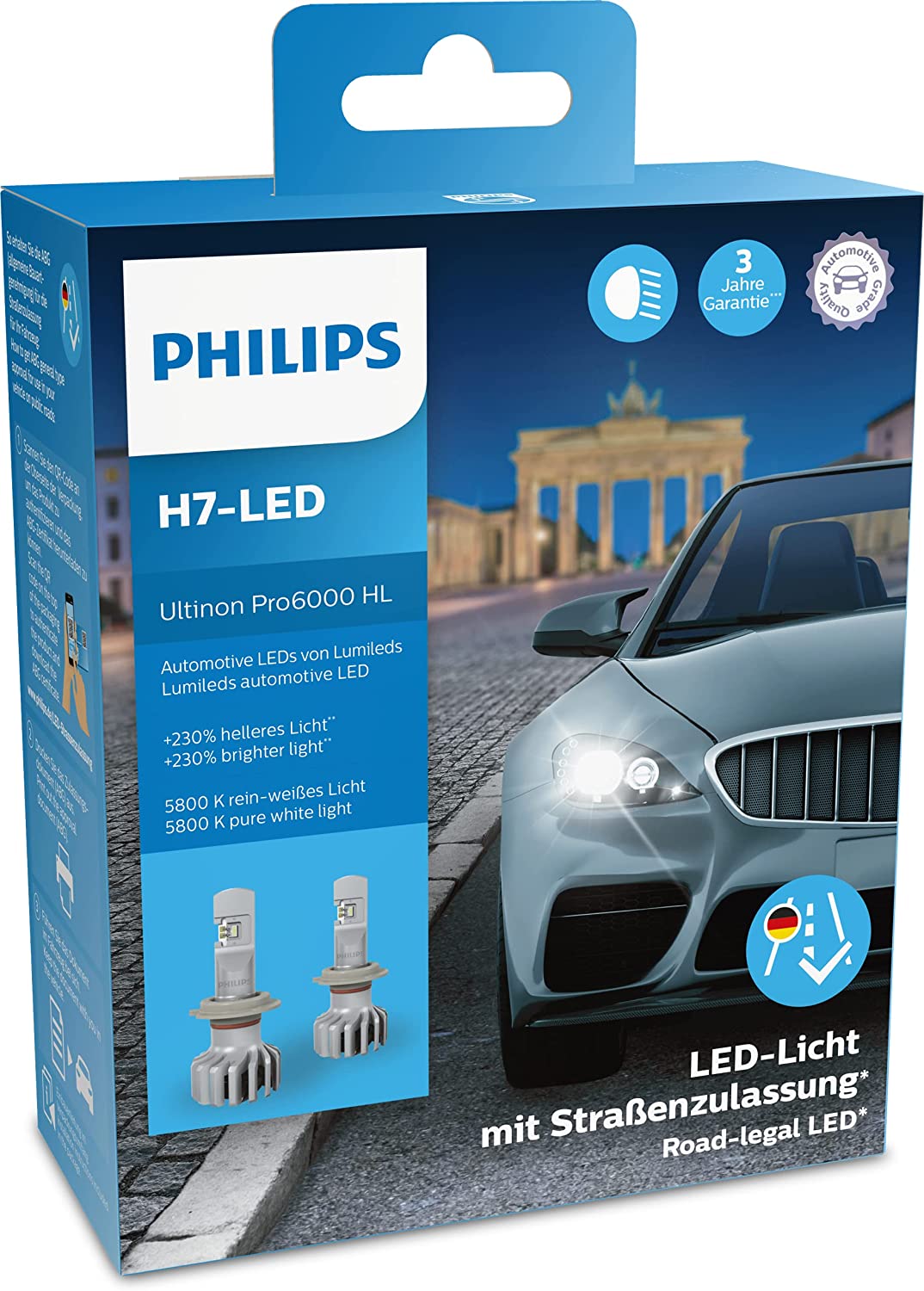 Original Philips Ultinon Pro6000 H7 LED 11972X2 LED mit Straßenzulassung 12V +230% Birne Lampe von JOM Car Parts & Car Hifi GmbH