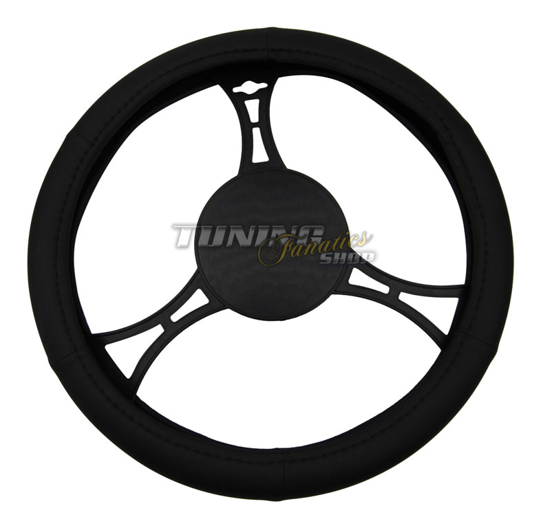 PREMIUM Kunstleder Lenkrad Bezug Schoner RING 37-39cm SCHWARZ viele Fahrzeuge von Tuning Fanatics