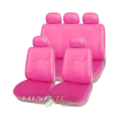 PREMIUM Kunstleder Sitzbezug Sitzbezüge Sitz Pink Rosa SET für viele Fahrzeuge von Tuning Fanatics