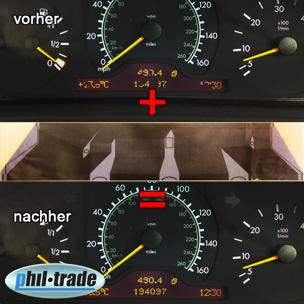 Pixel Reparatur Tacho Display Kontaktfolie Flexband passend für Mercedes #12 von Recambo e.K.