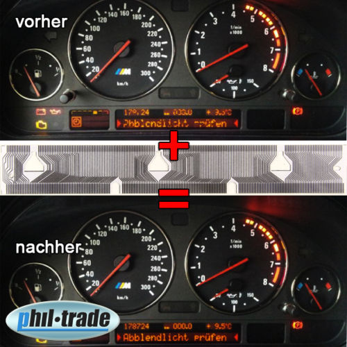 Pixel Reparatur Tacho Multifunktions Display Kontaktfolie Flexband für BMW #11 von Recambo e.K.