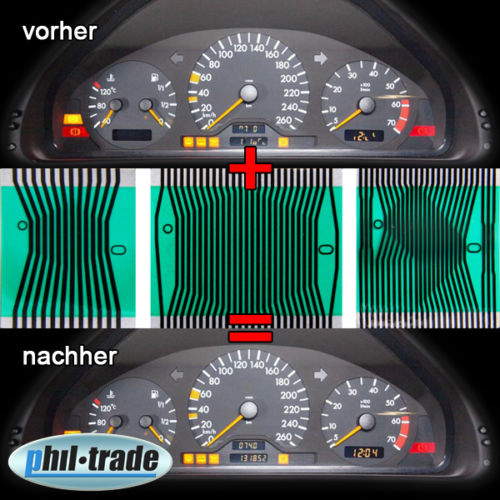 Pixel Reparatur Tacho Multifunktions Display Kontaktfolie Flexband für Mercedes von Recambo e.K.