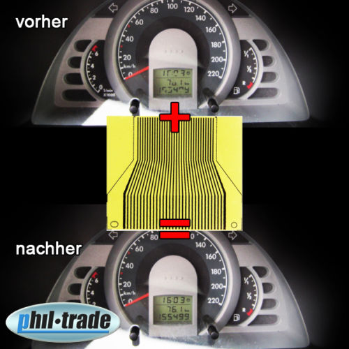 Pixel Reparatur Tacho Multifunktions Display Kontaktfolie Flexband für VW Fox von Recambo e.K.