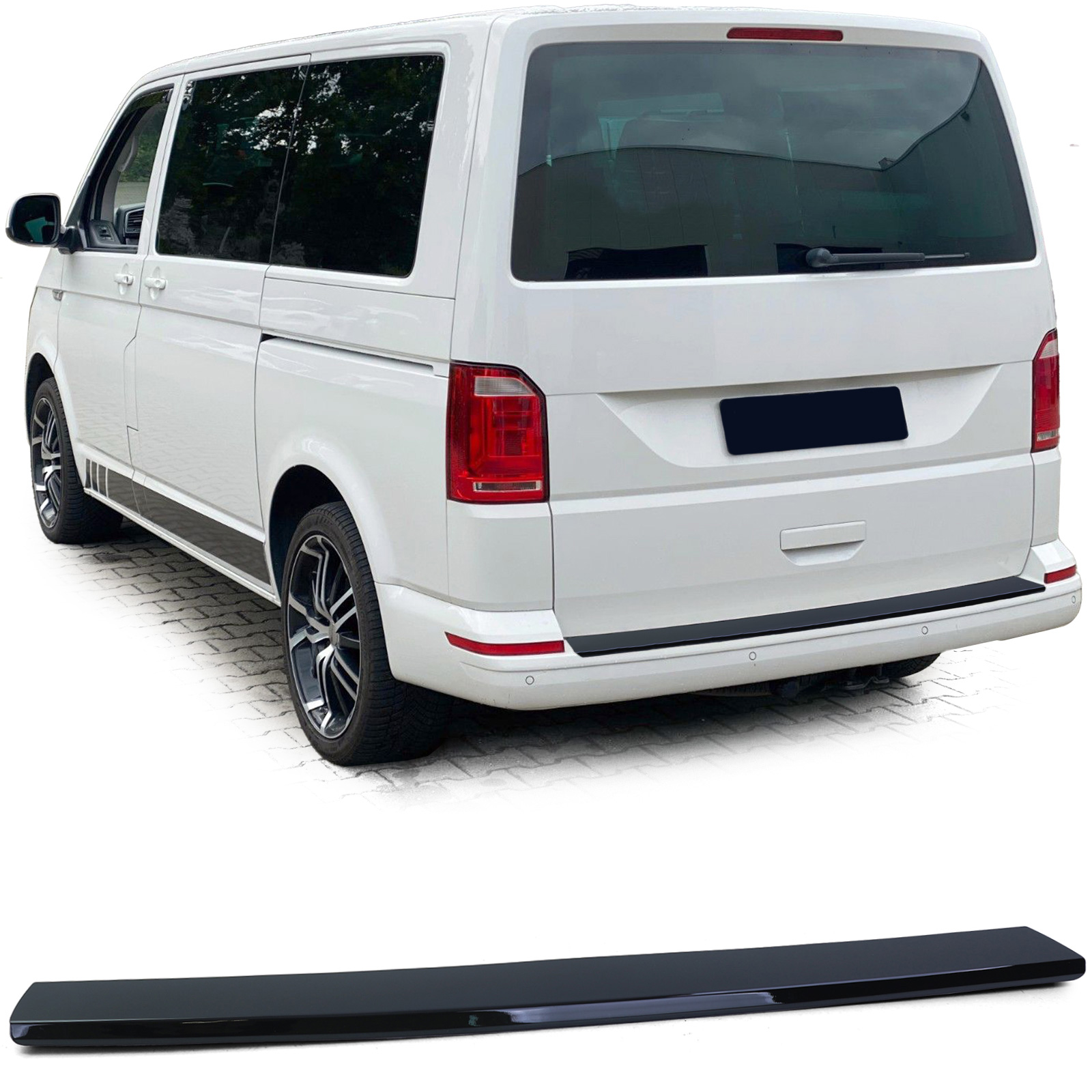 Premium Ladekantenschutz Ladekante Schutz in SCHWARZ GLANZ für VW T5 2003- / T6 2015- von Carparts-Online GmbH