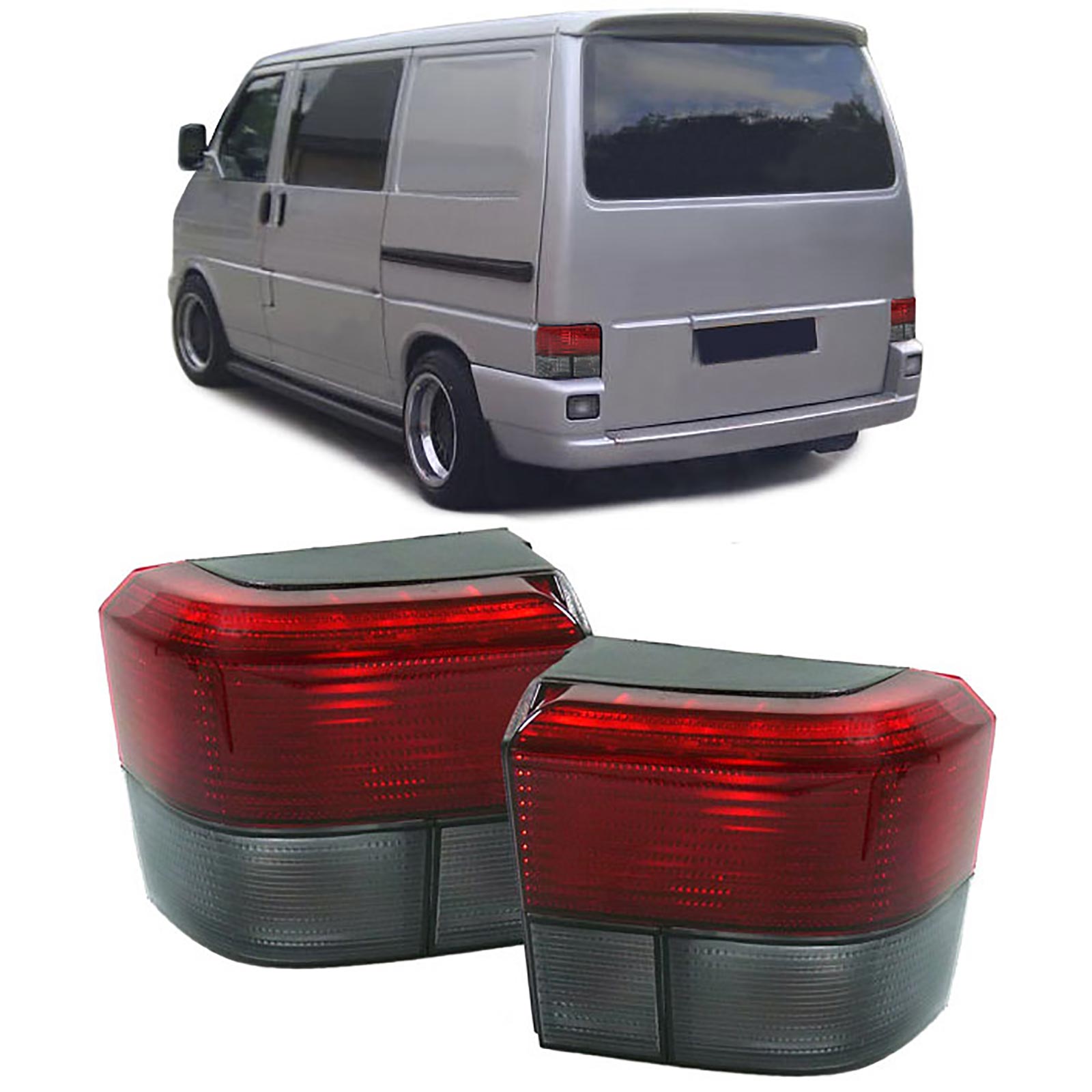 Rückleuchten Heckleuchten Rot Schwarz für VW T4 ab 1990-2003 von Carparts-Online GmbH