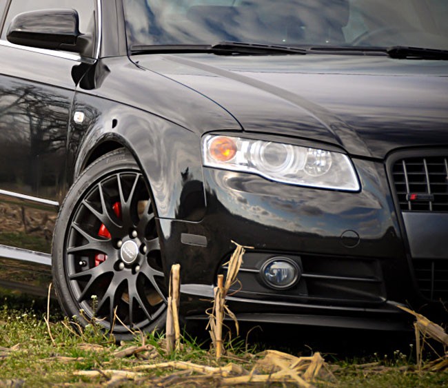 Scheinwerfer Blenden Spoiler Böser Blick für Audi A4 B7 Limo Avant ab 2004-2008 von Tuning Fanatics