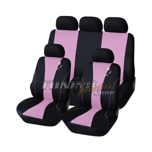Sitzbezug Sitzbezüge Schonbezüge Bezug Sitz Schwarz Pink SET für viele Fahrzeuge von Tuning Fanatics