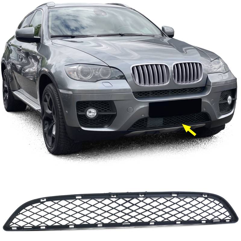 Sport Grill Gitter Stoßstange Mitte unten für BMW X6 E71 ab 2006-2014 (nicht M-Paket) von Carparts-Online GmbH