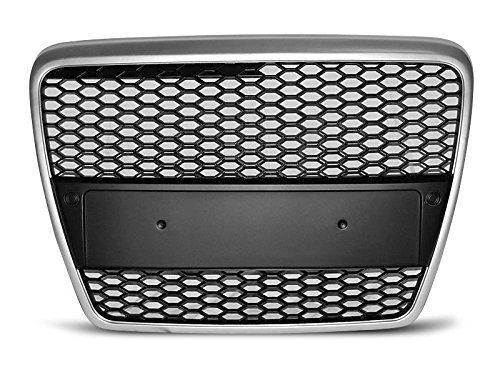 Tuning-Tec KÜHLERGRILL SPORTGRILL GRAU38 RS-LOOK MATT SILBER Metall Grille Universal Fahrzeuggrill Grau von Tuning-Tec