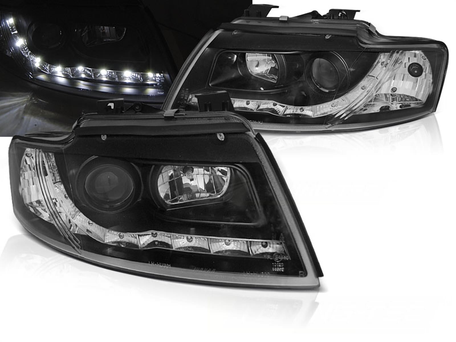 LED Scheinwerfer Set für Audi A4 8H B6 CABRIO in schwarz 02-06 von Tuning-Tec