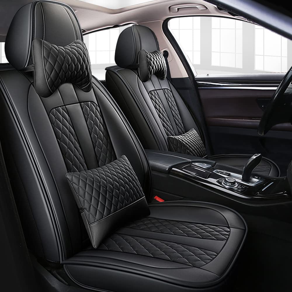 Tuqiang Autositzbezüge Für Audi A3 Sportback Hatchback 2002-2020 Luxus 5 Sitze PU-Leder sitzbezüge,Schwarz von Tuqiang