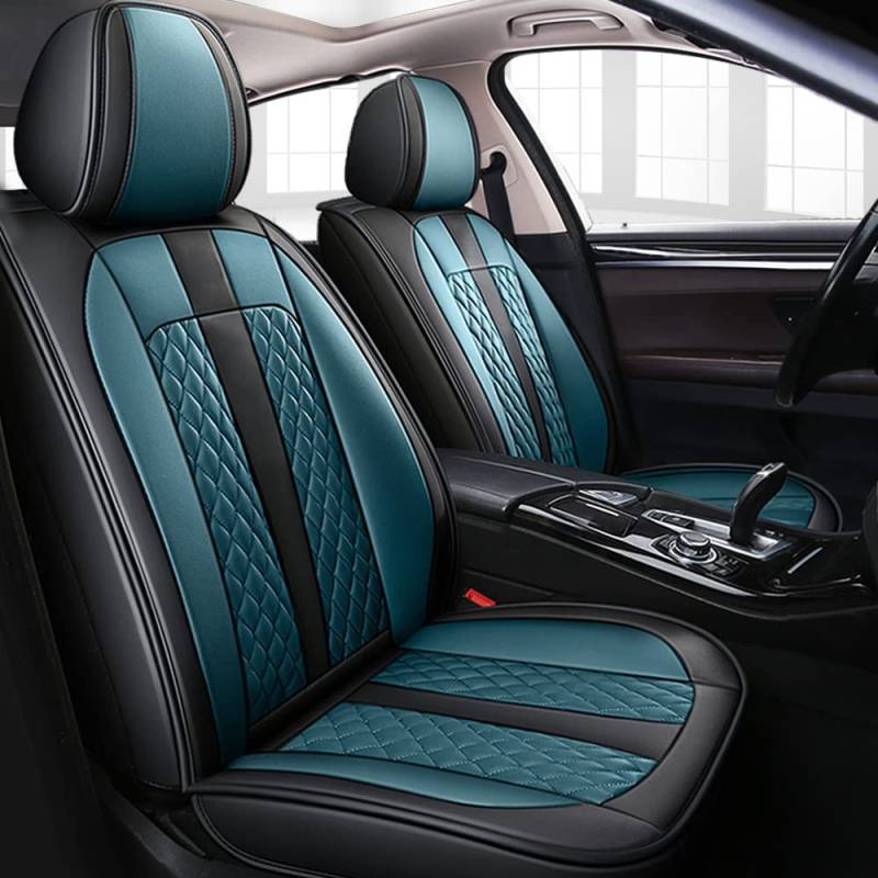 Tuqiang Auto-Sitzbezüge Für VW for Volkswagen Golf 3 5 6 7 Golf3 Golf5 Golf6 Golf7 Tour Variant,vordere 2-Sitze Full Set PU Leder Autositzbezug,Schwarz und blau von Tuqiang