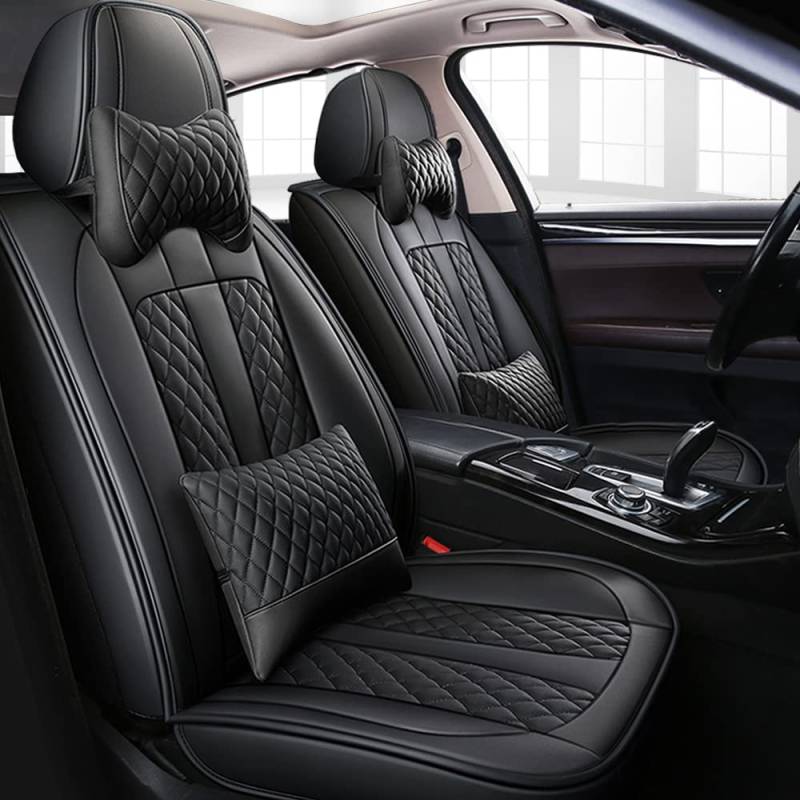 Tuqiang Autositzbezüge Für Audi Q5 SQ5 2008-2020 Luxus 5 Sitze PU-Leder sitzbezüge,Schwarz von Tuqiang