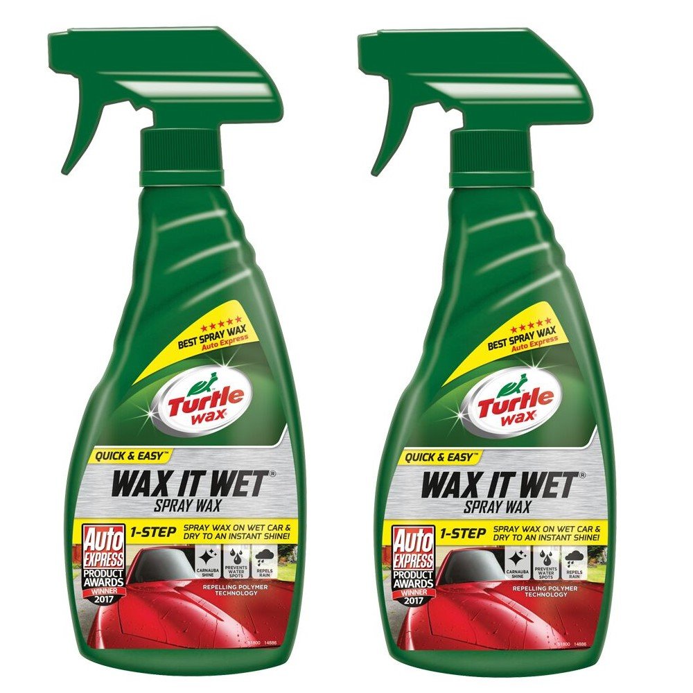 Turtle Wax 51800#2Pack Wax it Wet Auto Spray Wachs Reinigungsschutz Und Sofortiger Glanz 2 x 500ml von Turtle Wax