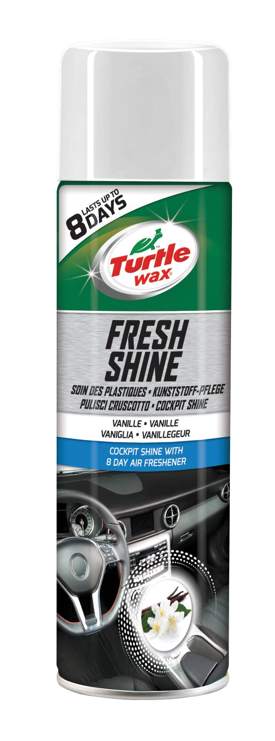 Turtle Wax 52867 Fresh Shine Innenraum Auto Reiniger & Lufterfrischer 500ml Vanille von Turtle Wax