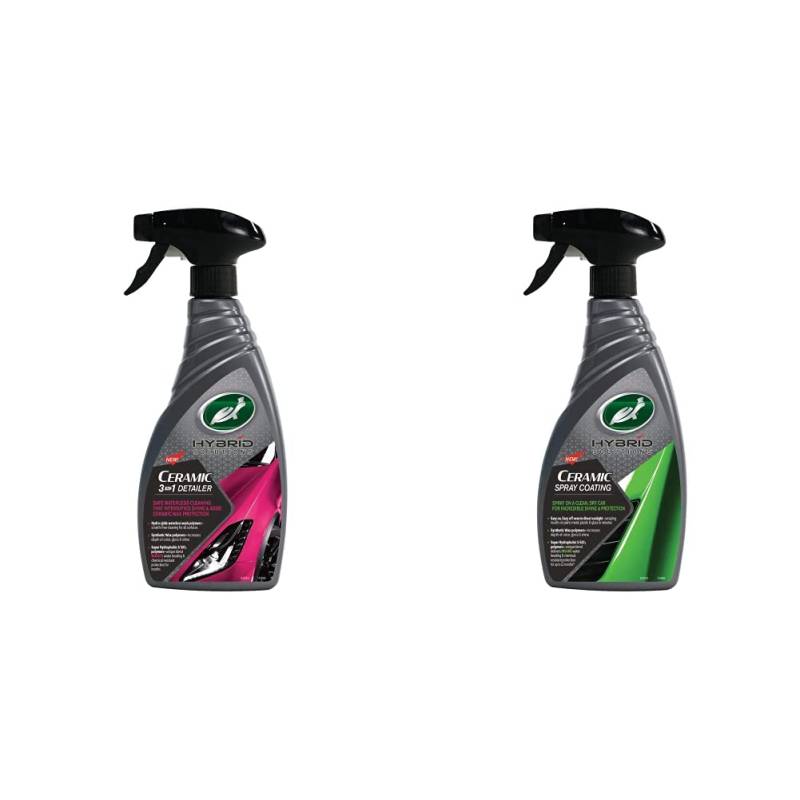 Turtle Wax 53353 Schnelles, schützt und glänzt, Hybrid Solutions Keramik Spray Coating Auto Wachs, Schutz für 6 Monate & 53343 Hybrid Solutions Ceramic 3-In-1-Detailer Für Autos 500Ml von Turtle Wax