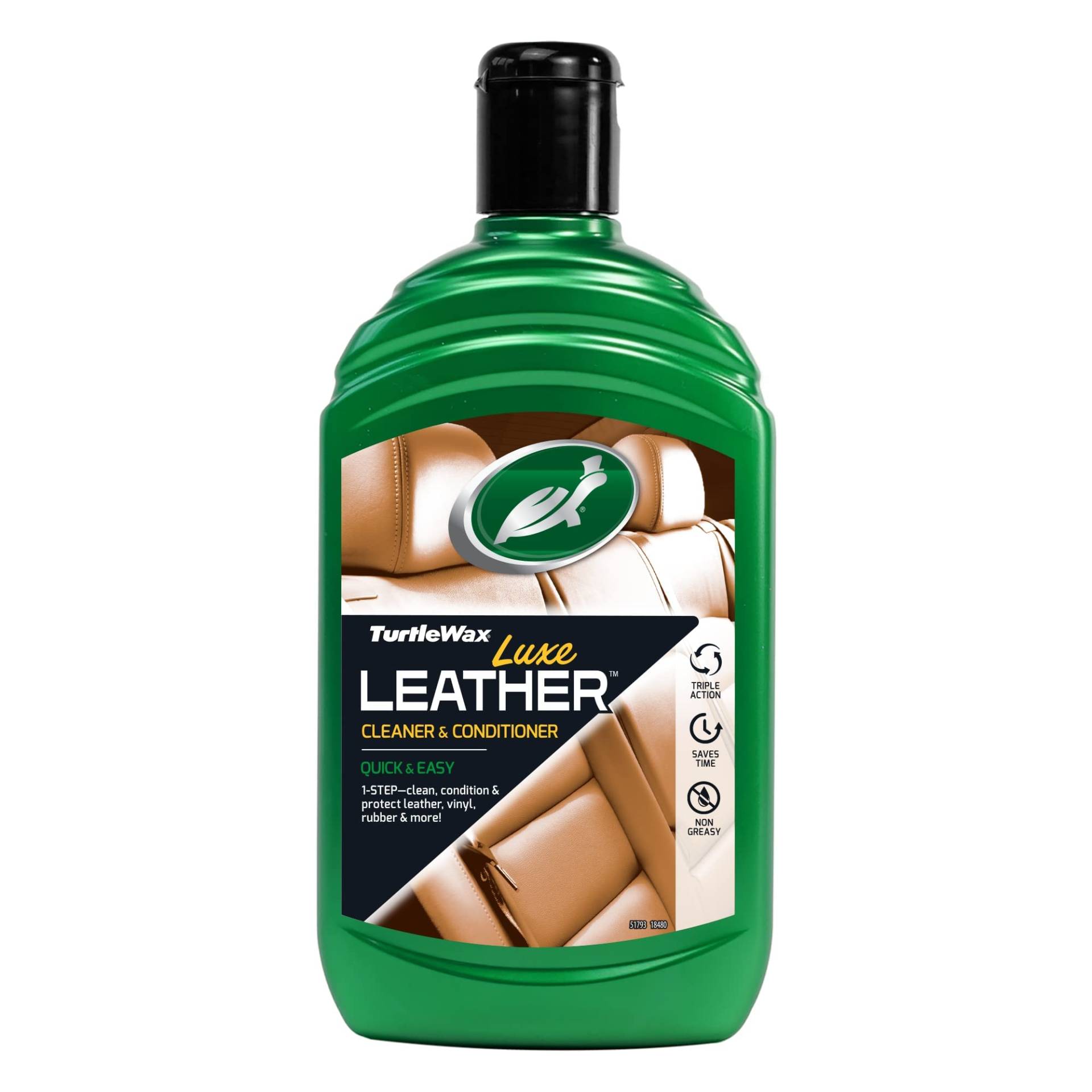 Turtle Wax 51793 Luxe Ledersitzbezüge Aus Leder Reinigen, Restaurieren Und Schützen Den Innenraum 500ml von Turtle Wax