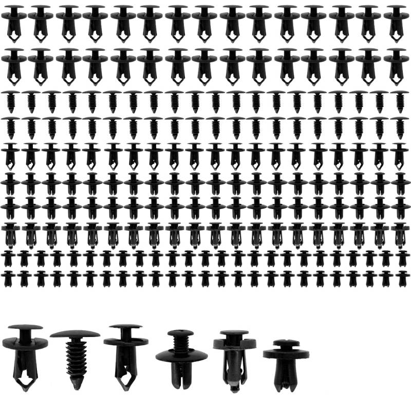 190 PCS Auto Befestigungsclips, Türverkleidung Klammern Stoßstangen Zierleisten, Kfz Kleinteile für Innenausstattung Plastik Unterboden Schrauben Clips, Karosserie Kunststoffnieten Befestigungssatz von Tuxuzal