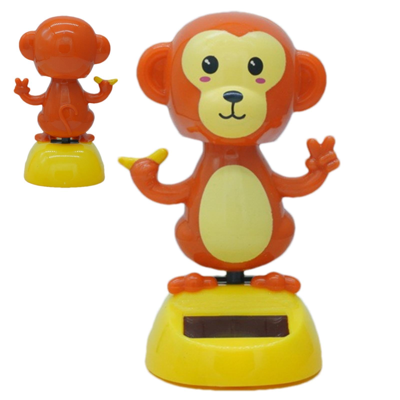Tuxxjzm Solar-Auto-Ornament, roter Affe, Cartoon-Dekor-Puppe, leuchtende Farben, Dekorationswerkzeug für Autos, Schlafzimmer, Häuser und Arbeitsbereiche von Tuxxjzm