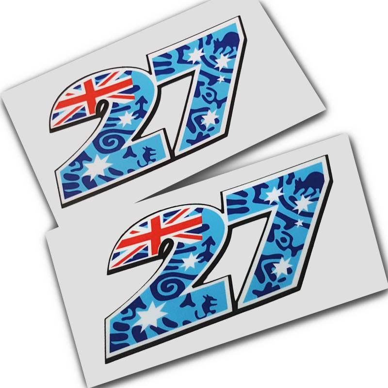 Casey Stoner, 27 Aborigine-Design-Sticker, gedrehte Melone, 2 Stück von Twisted Melon