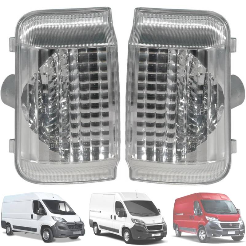 Twowinds Blinker Rückspiegel, Spiegelblinker Linker und Rechter Seitenblinker, Kompatibel mit Fiat Ducato Jumper II Boxer (ab 2006) 71748253, 71748252 Blinkerspiegel (Satz für beide Seiten) von Twowinds