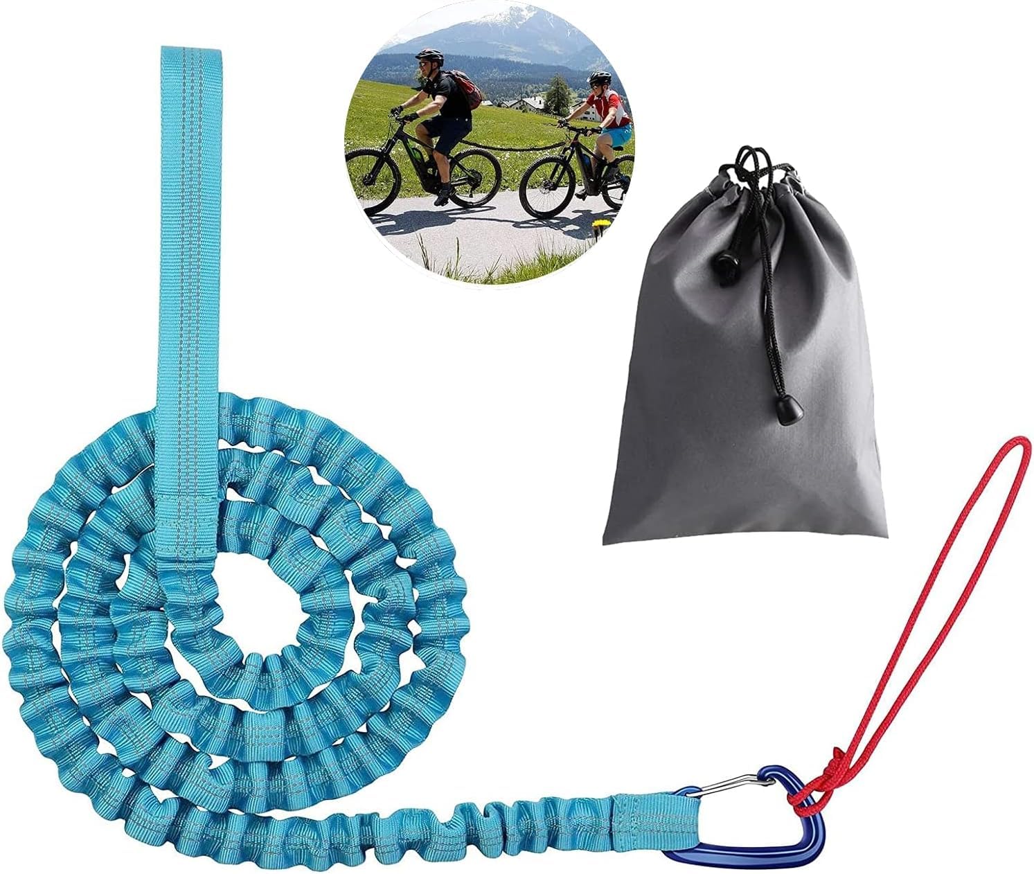 Kinder Fahrrad Abschleppseil, 3 Meter Fahrrad-Abschleppgurt Elastisch -Tragfähigkeit 500 lb, Elastisch Recovery Tow Strap für Kinder Fahrrad Oder Mountainbike (Blau) von Txeouse