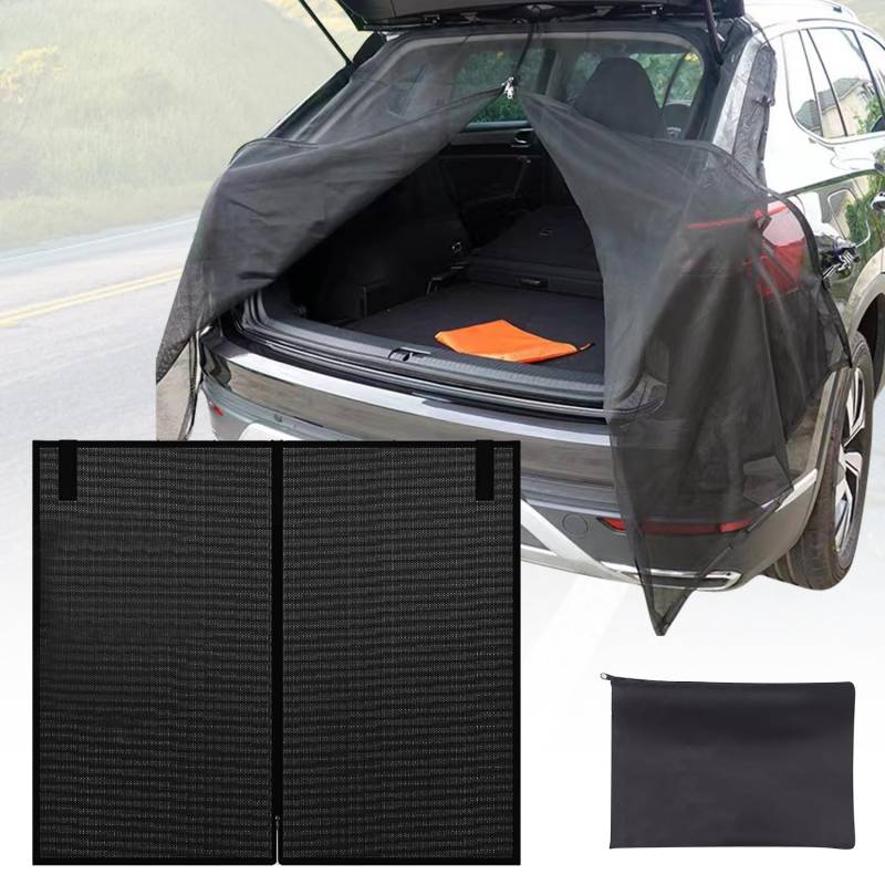 Tyafzzn Heckklappe Moskitonetz, Flügeltür Kofferraumabdeckung Sonnenschutz, Fliegengitter Magnetisch Auto, Auto Trennvorhänge Sonnenschutz Für SUV Outdoor Camping 180x150cm von Tyafzzn