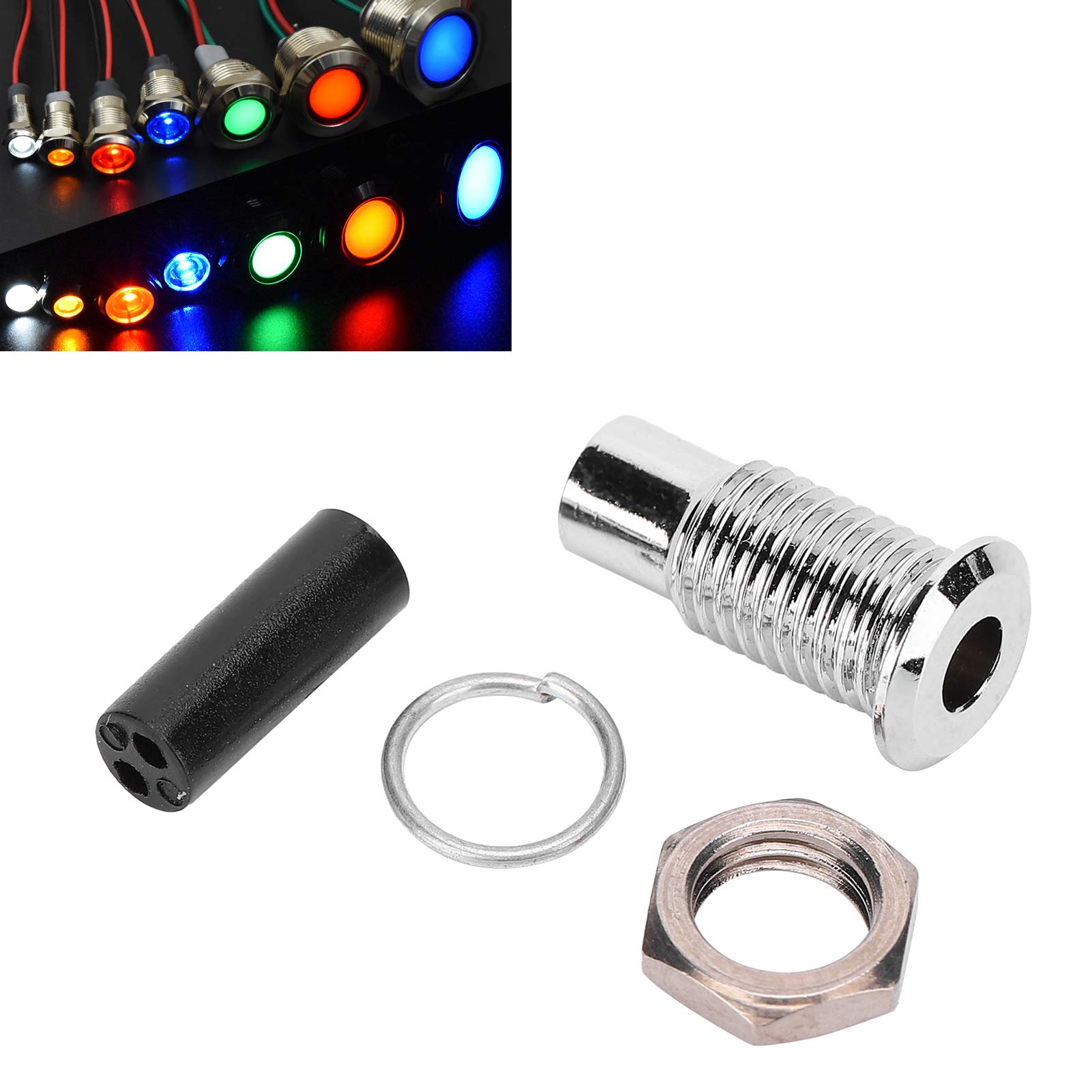 20Pcs LED Holder Bezel Mount, Brass Light Emitting Diode Concave Metal Base 3mm with Buttons Indicators Accessories von Tyenaza