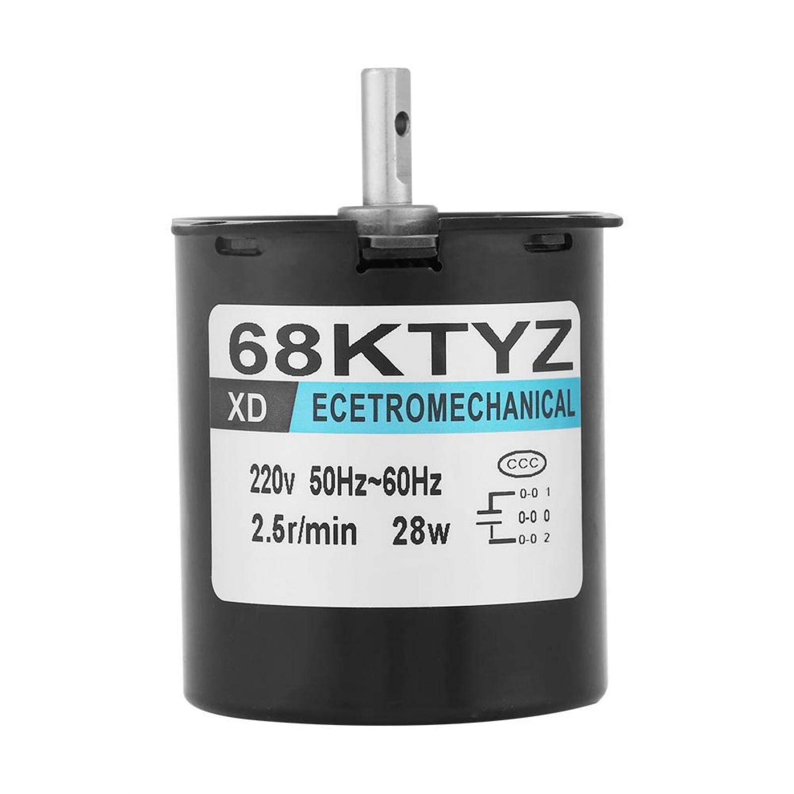 68KTYZ AC220V 28W 2.5 20 30 110r/min Synchronmotor, Permanentmagnet-Synchrongetriebemotor mit Metall(60(2.5RPM)) von Tyenaza