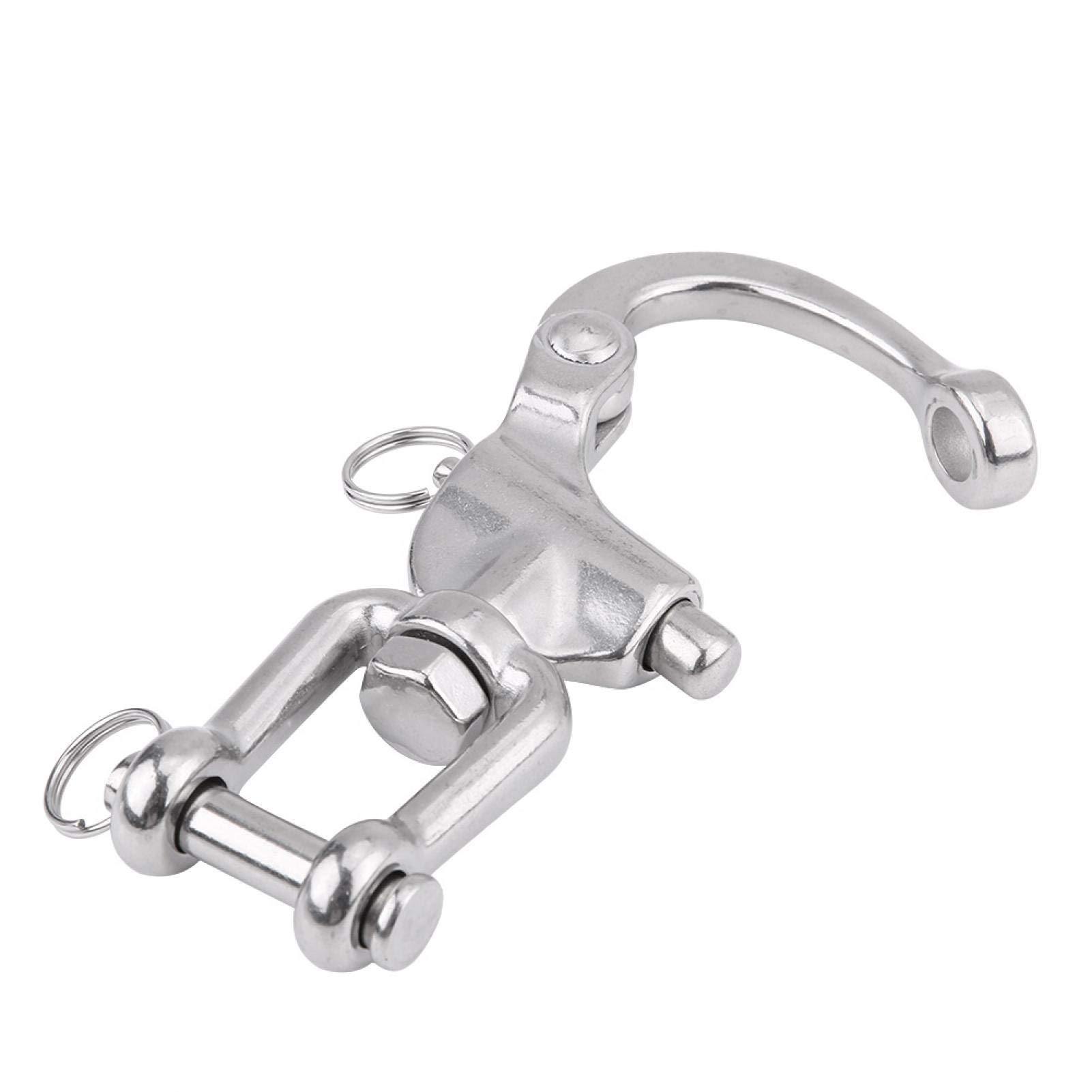 Schnappschäkel, Edelstahl Swivel Eye Snap Shackle Heavy Duty Snap Schäkel Quick Release Marine Swivel Schäkel D-Links Haken Schäkel Clip für Segelboot, Spinnaker, Halyard (128 mm) von Tyenaza