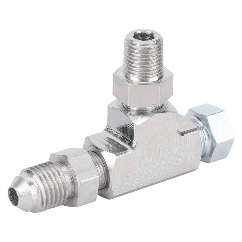 T-Adapter, Adapter Fitting T T T T 3-Wege, T-Stück mit Schlauchtülle, 3-Wege 1/8" NPT auf 4AN & Stopfenblock Ölzufuhr-Drucksensor von Tyenaza