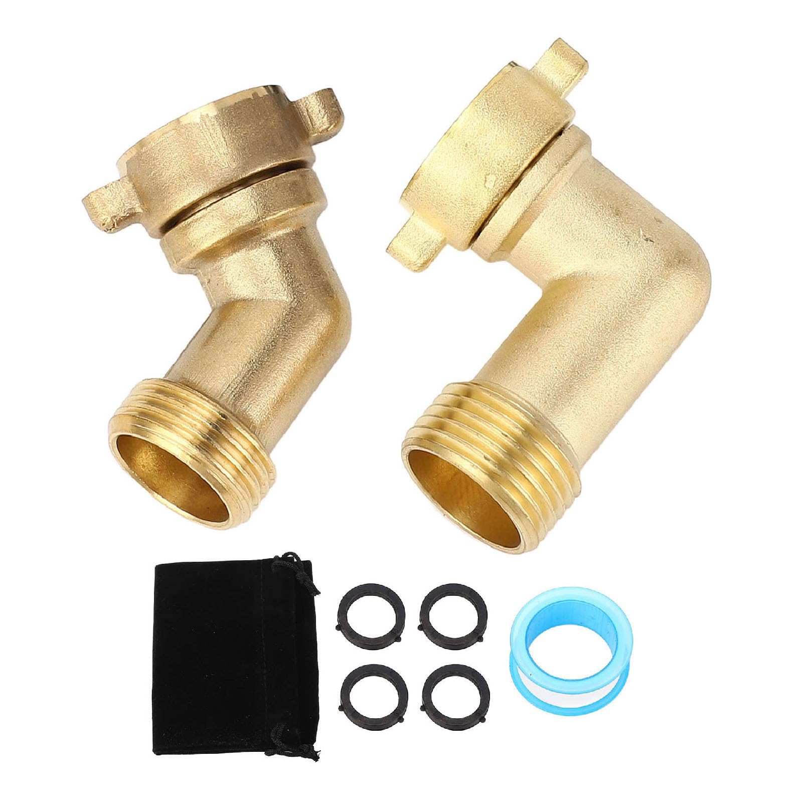 Tyenaza 90 Degree Water Hose Elbow, RV Water Hose Accessories RV Drinking Water Hose Adapter RV City Water Inlet Connection Residential Outdoor Garden Hose Elbow (45 Degree + 90 Degree) von Tyenaza