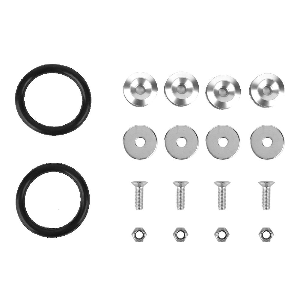 Tyenaza CNC-Unterlegscheiben-Motorraum-Verkleidungssatz, Auto-Aluminiumlegierungs-Kotflügel/Stoßstangen-Unterlegscheibe/Schrauben-Motorraum-Verkleidungssatz (Gray) von Tyenaza