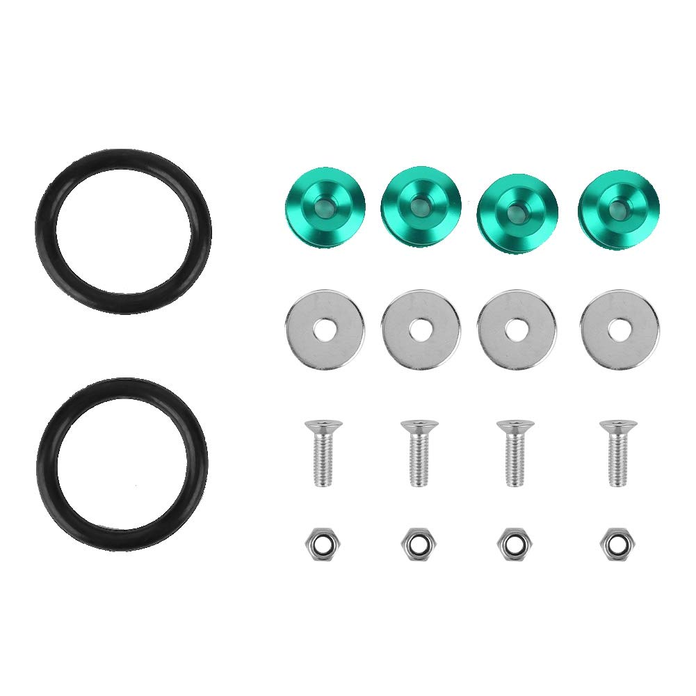 Tyenaza CNC-Unterlegscheiben-Motorraum-Verkleidungssatz, Auto-Aluminiumlegierungs-Kotflügel/Stoßstangen-Unterlegscheibe/Schrauben-Motorraum-Verkleidungssatz (Green) von Tyenaza