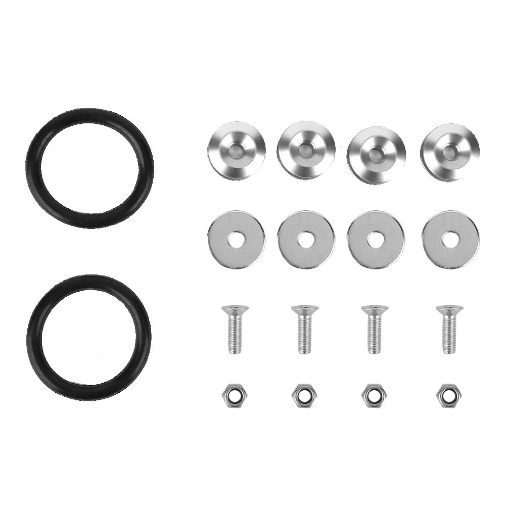 Tyenaza CNC-Unterlegscheiben-Motorraum-Verkleidungssatz, Auto-Aluminiumlegierungs-Kotflügel/Stoßstangen-Unterlegscheibe/Schrauben-Motorraum-Verkleidungssatz (Silver) von Tyenaza