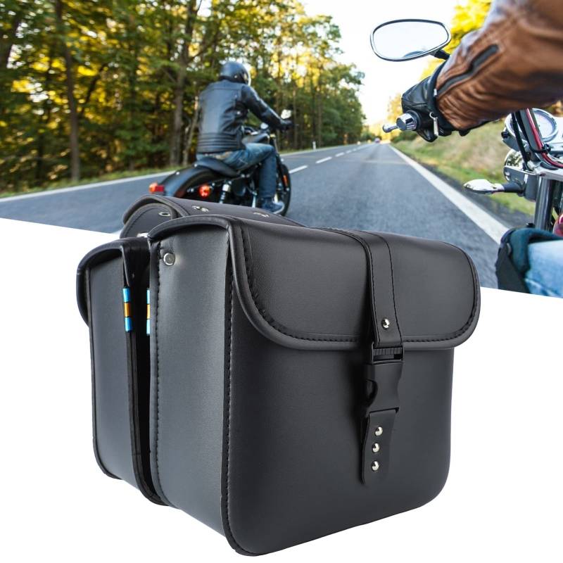 Tyenaza Satteltaschen, 1 Paar Motorrad-Satteltaschen Leder PU wasserdichte Verschleißfeste abnehmba Werkzeugkasten Tankrucksack Tankrucksack Motorrad Magnet von Tyenaza