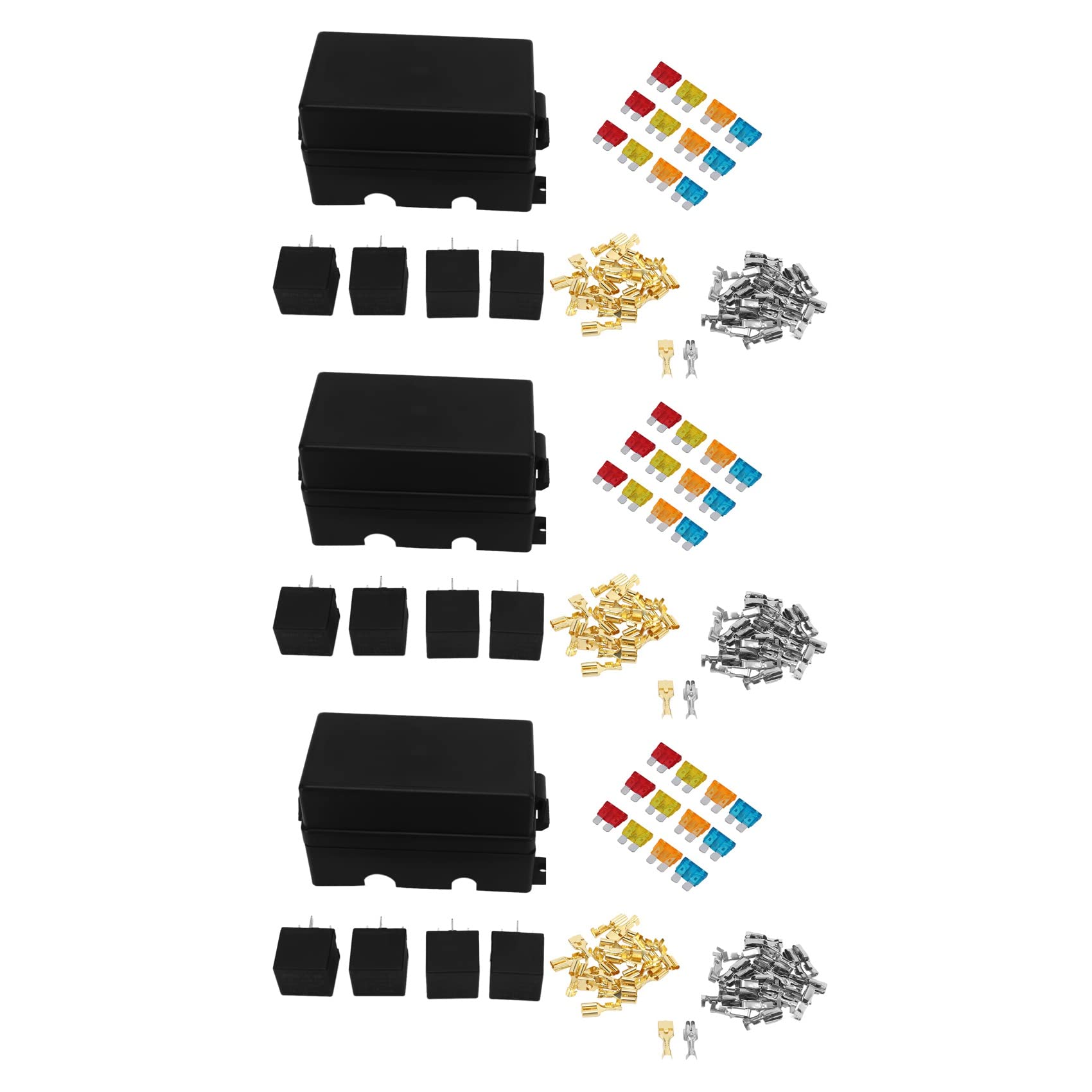 Tynmoel 12 Way Blade Sicherungshalter Box mit Flachstecker und Sicherung 12PCS 4Pin 12V 80A Relais für Auto-AnhäNger und Boot von Tynmoel