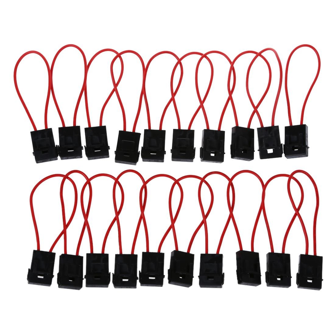 Tynmoel 20 Stueck 30A Draht Inline Sicherungshalter Block Fuer Auto Boots- - Schwarz & Rot von Tynmoel