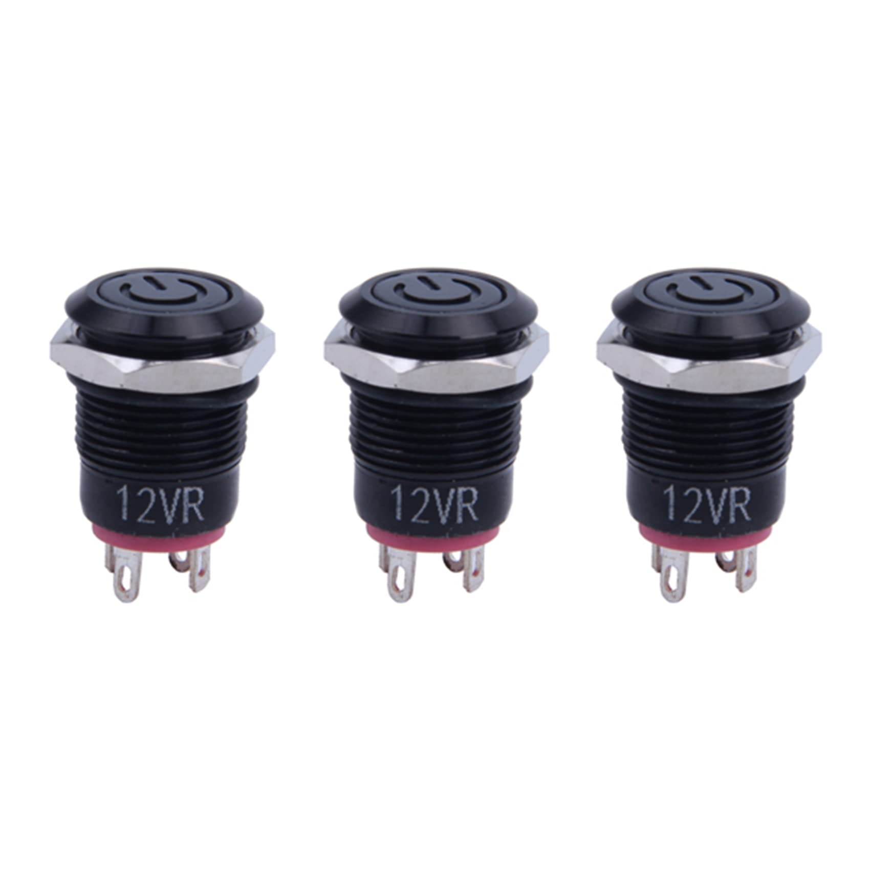 Tynmoel 3X 12V 2A 9,5 mm LED Metall Kappe Leistung Momentan Druck Schalter Auto DIY Geändert, Rot von Tynmoel