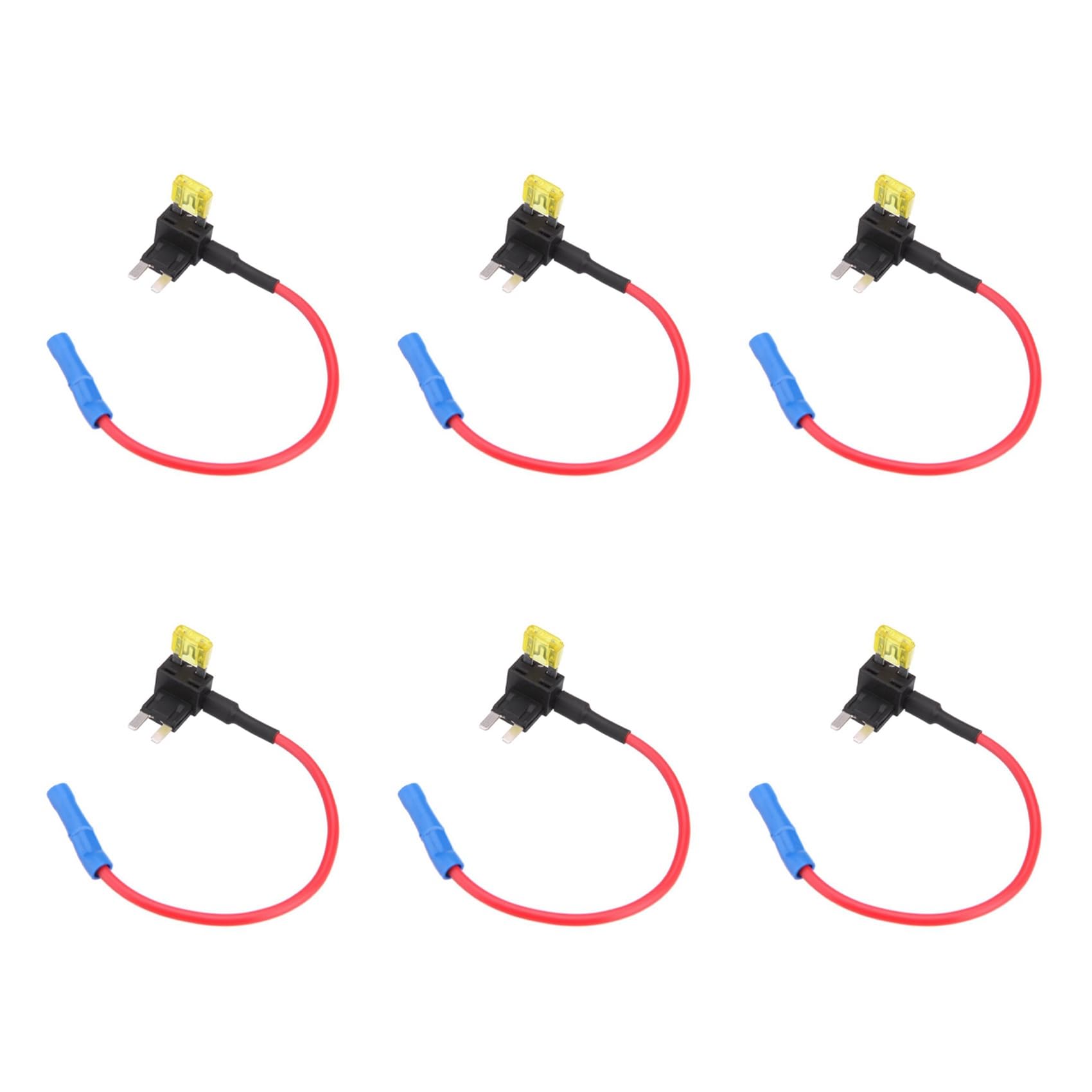 Tynmoel 6X 2-Fuegen Flachsicherungsadapter Spannungsabgriff Fuer KFZ Sicherungen ATT Mini Low-Profile von Tynmoel