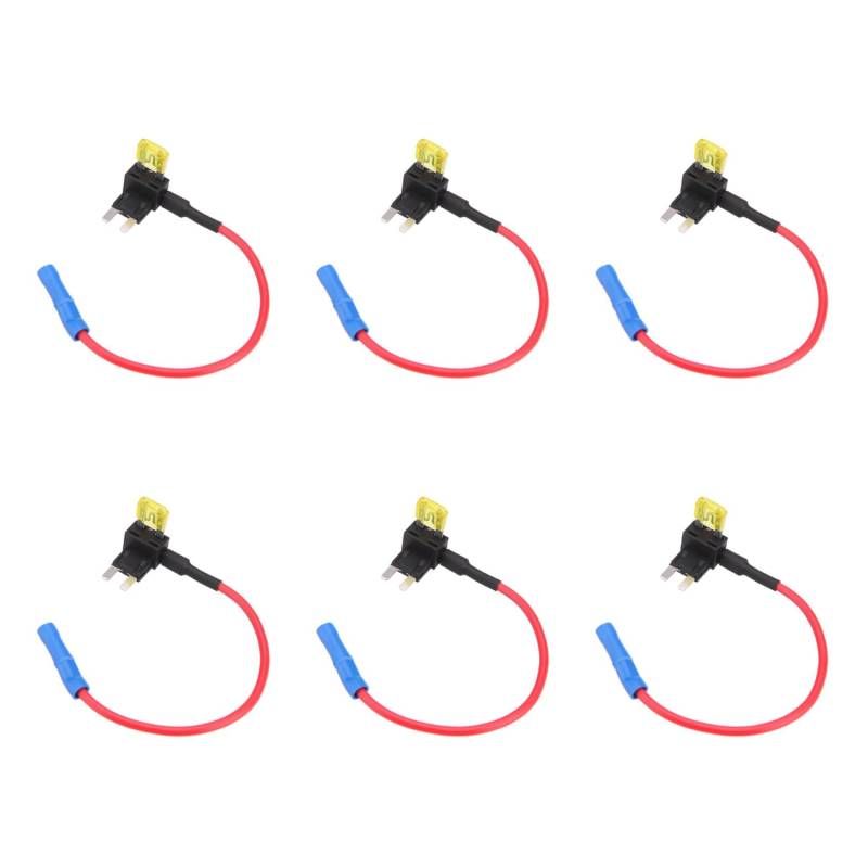 Tynmoel 6X 2-Fuegen Flachsicherungsadapter Spannungsabgriff Fuer KFZ Sicherungen ATT Mini Low-Profile von Tynmoel