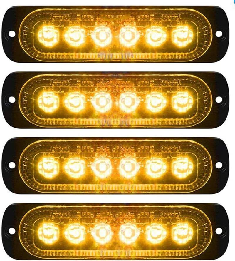 LED-Seitenmarkierungsleuchten, Seitenmarkierungs-LED-Leuchten 4PCS 6 LED Auto Car Truck Trailer Caravan Seitenmarkierungsleuchte 12V 24V (Gelb) von U/S