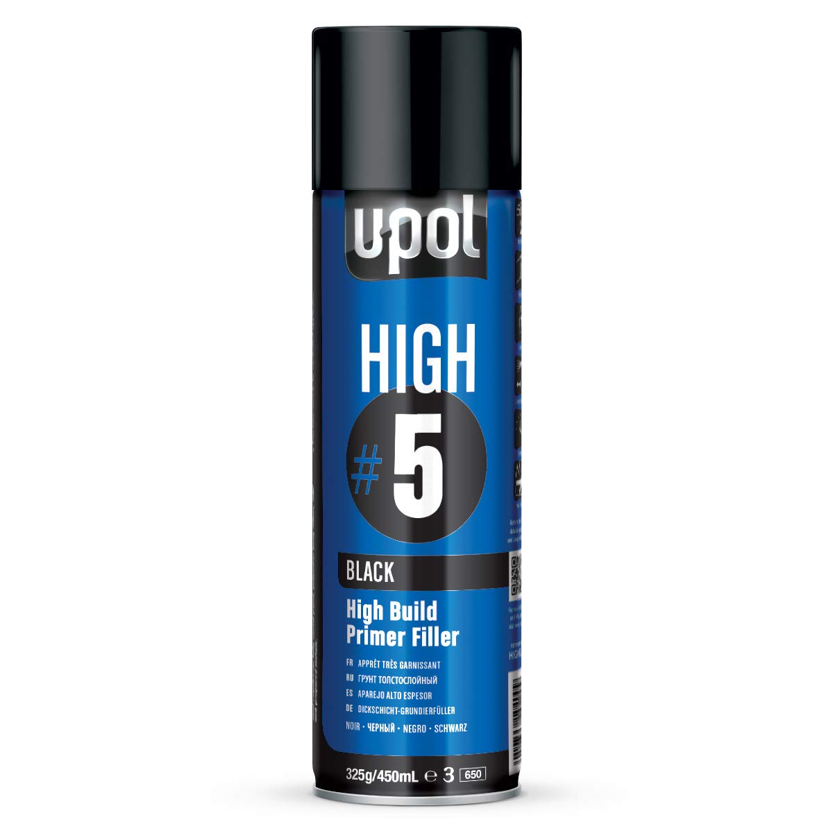 U-POL HIGH#5 - High Build Primer Filler 450ml Aerosol, Schwarz von U-POL