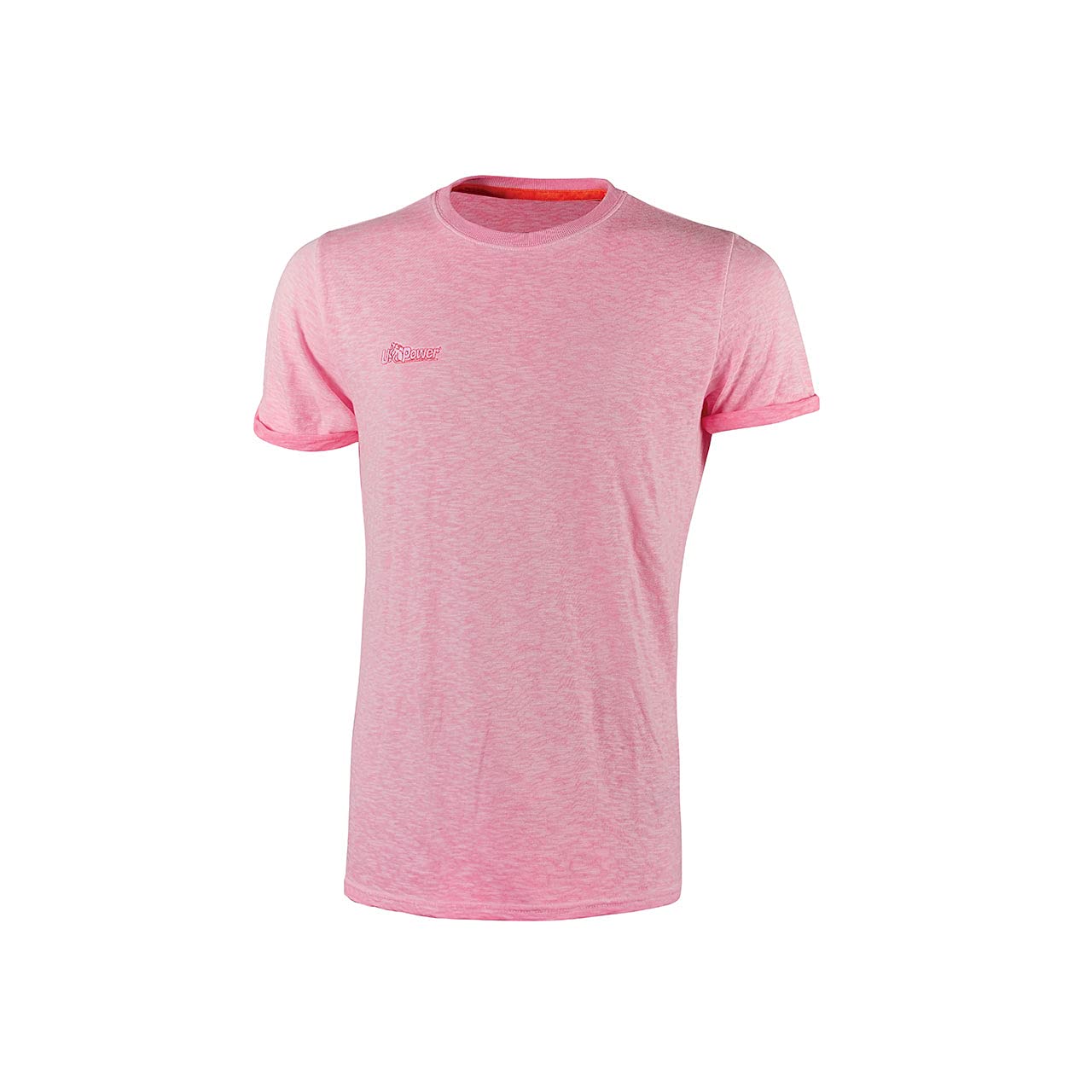 U-Power Fluo, Slim Fit Klassisches T_Shirt, Arbeitskleidung für Herren, Baumwollstoff, Rundhalsausschnitt, Kurzarm, bequem, lässig, Sommerkleidung - PINK FLUO L von U Power