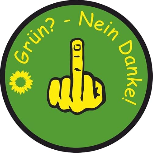 U24 Aufkleber Grün? - Nein Danke! Stinkefinger Autoaufkleber Sticker 27 x 27 cm Konturschnitt von U24